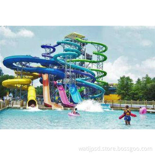 Adult Fiberglass Spiral Water Slide Closed Tube Extreme Wat